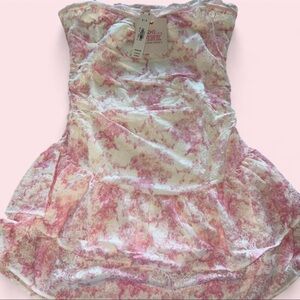 BRAND NEW LOVESHACKFANCVictoria's Secret PINK Strapless Pink Marble Peplum Dress